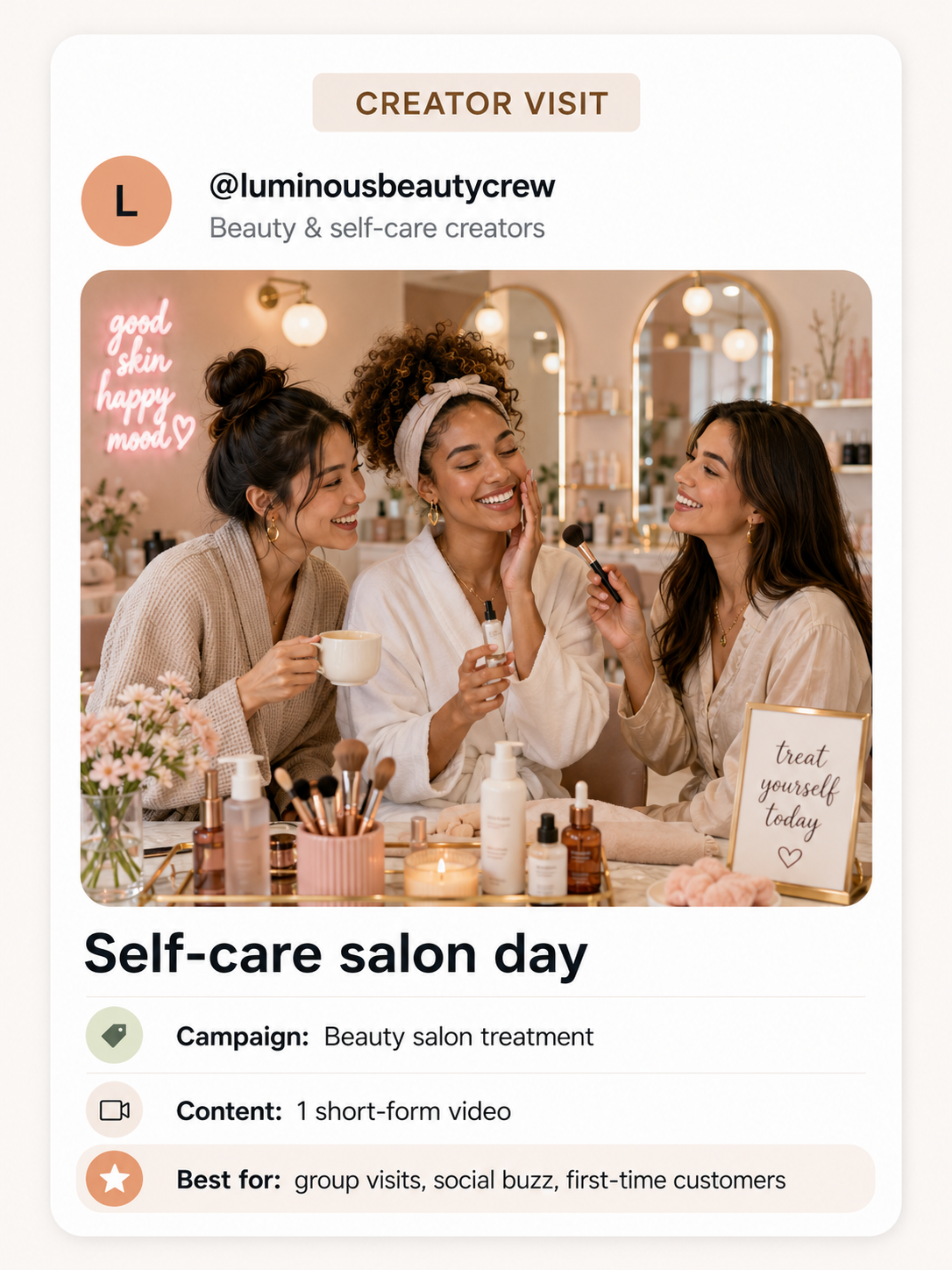 Illustrative treatment routine spotlight content moment for london creator campaigns