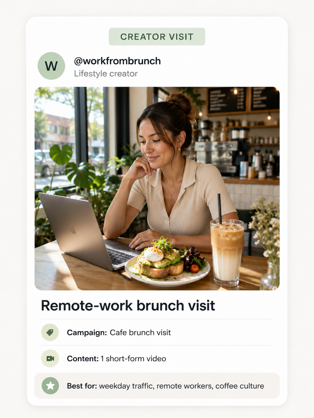 Illustrative saved local recommendation content moment for london creator campaigns