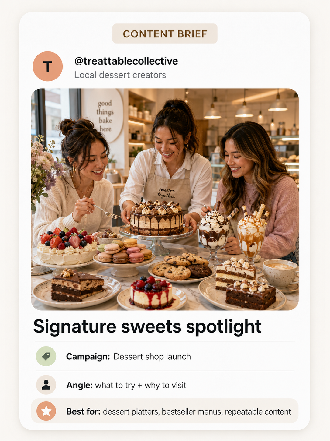 Creator capturing a dessert box for a London campaign